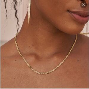 Love Earth sterling and gold filled rope chain‎ 20” .925 1/20 10kt